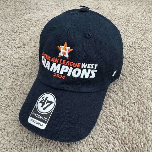 Houston Astros Hat '47 Clean Up 2024 AL West‎ Champions Navy Logo Over Spellout - Picture 1 of 9